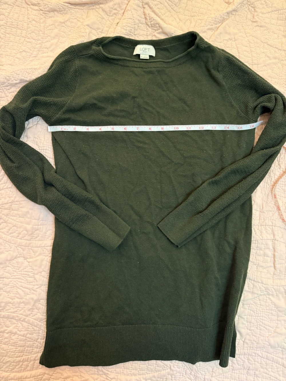 LOFT Olive Crewneck Knit Sweater